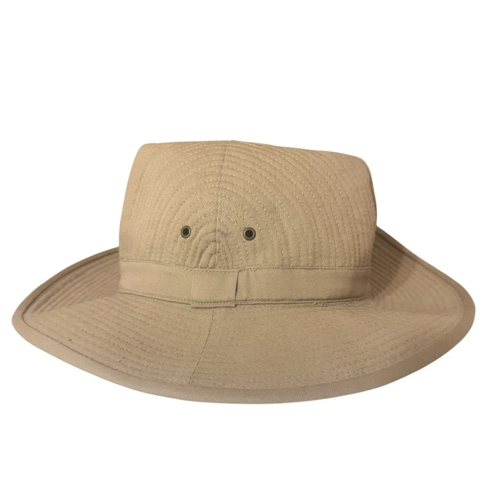 Banana Republic Safari Hat Mens Small Tan Vintage 80s Mill Valley Cotton